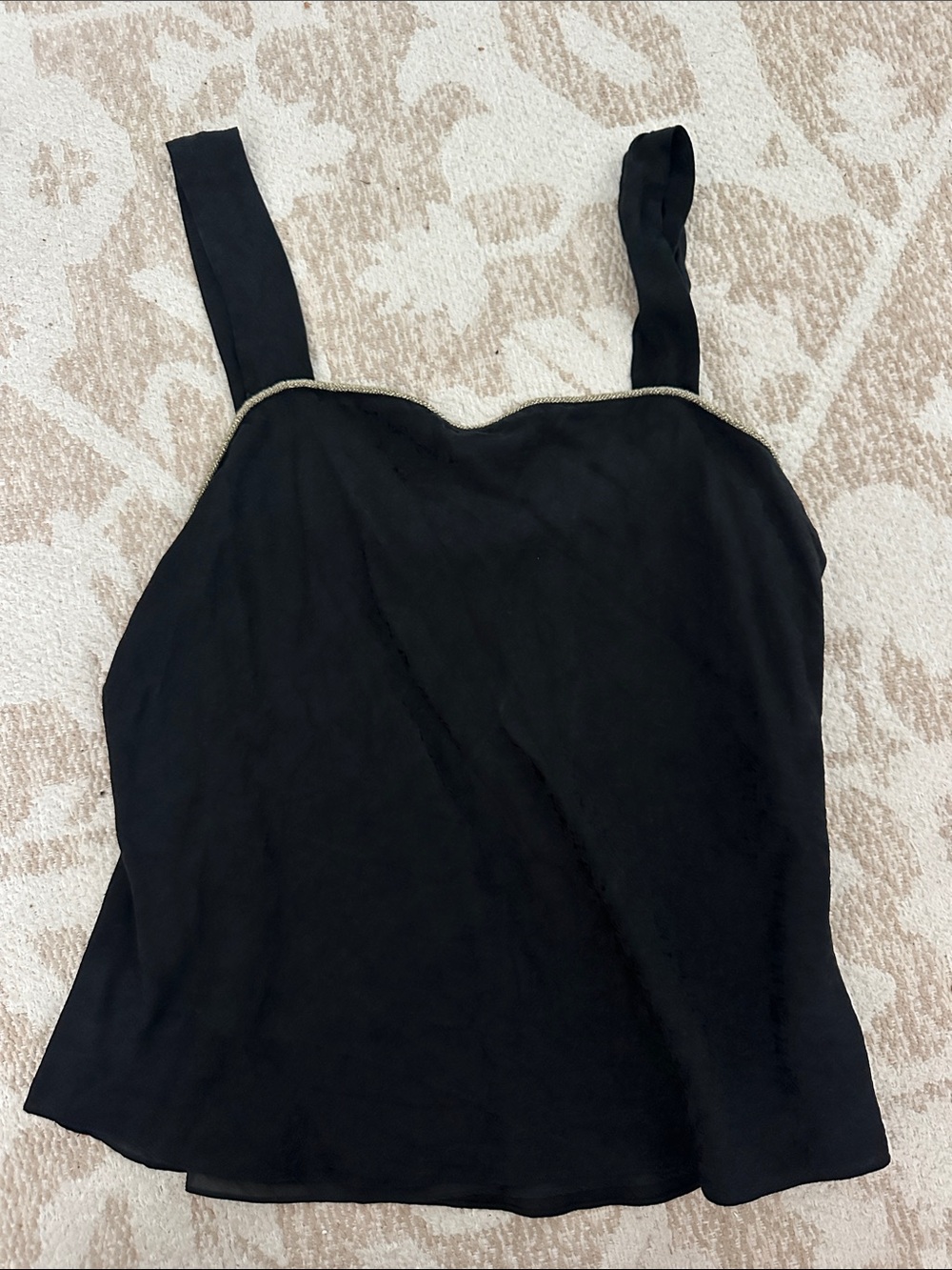 Vintage Nordstrom black Women's Sleeveless Cami with Subtle Trim